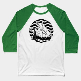 Viking Raid Dragon Ship Baseball T-Shirt